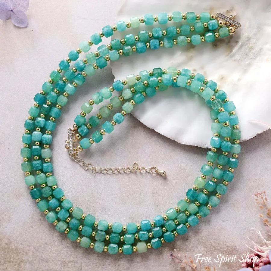 Turquoise Jade Beaded Multi Strand Necklace Jade