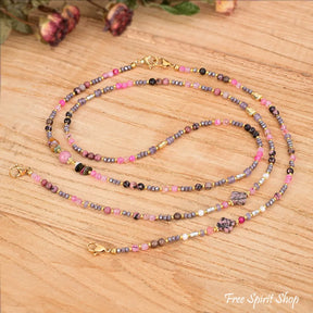 4-in-1 Natural Rhodonite Hematite & Tourmaline Beaded Chain