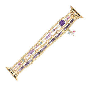 Purple Amethyst Beaded Apple Watch Band Smartwatch Band / Strap > Gemstone Bead Watch Band > Beaded Apple Watch Band
