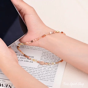 4-in-1 Natural Sunstone Carnelian & Citrine Beaded Chain