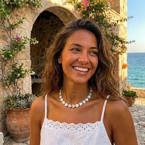 Natural Seashell Heart Choker Necklace