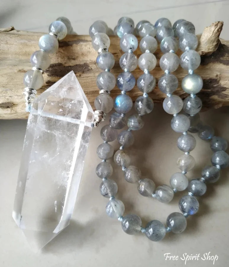 Natural Labradorite & Clear Quartz Necklace