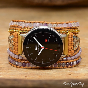 Amethyst Beaded Samsung Watch Band - Free Spirit Shop