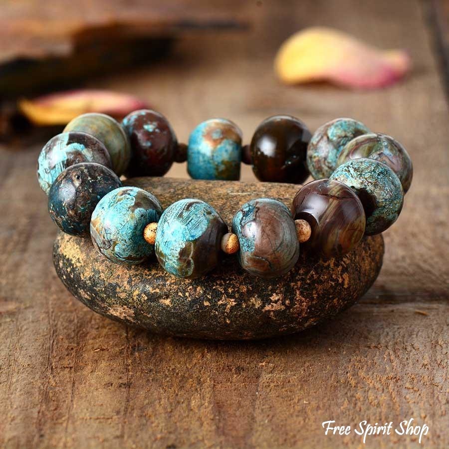 Big Jasper Stone Bead Bracelet - Free Spirit Shop