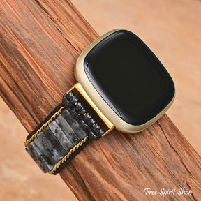 Black Labradorite Bead Fitbit Watch Band - Free Spirit Shop
