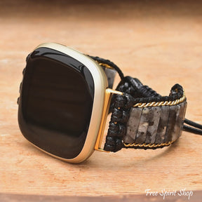 Black Labradorite Bead Fitbit Watch Band - Free Spirit Shop