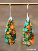 Colorful Imperial Jasper Dangle Earrings - Free Spirit Shop