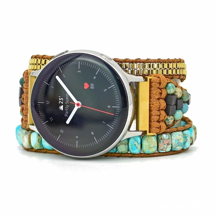 Google Pixel Watch Band With Turquoise Howlite Beads - Free Spirit Shop