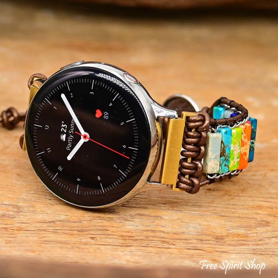 Handmade Chakra Jasper Samsung Watch Band - Free Spirit Shop