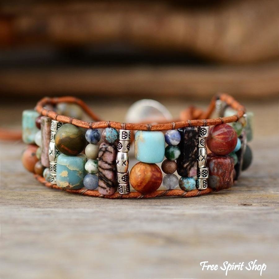 Handmade Mix Natural Stone Wrap Bracelet - Free Spirit Shop