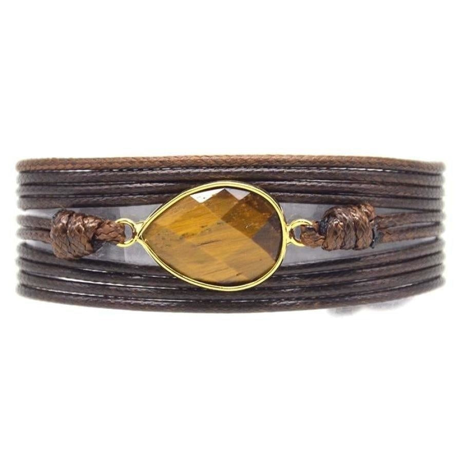 Handmade Natural Tiger Eye Gemstone Wrap Bracelet - Free Spirit Shop