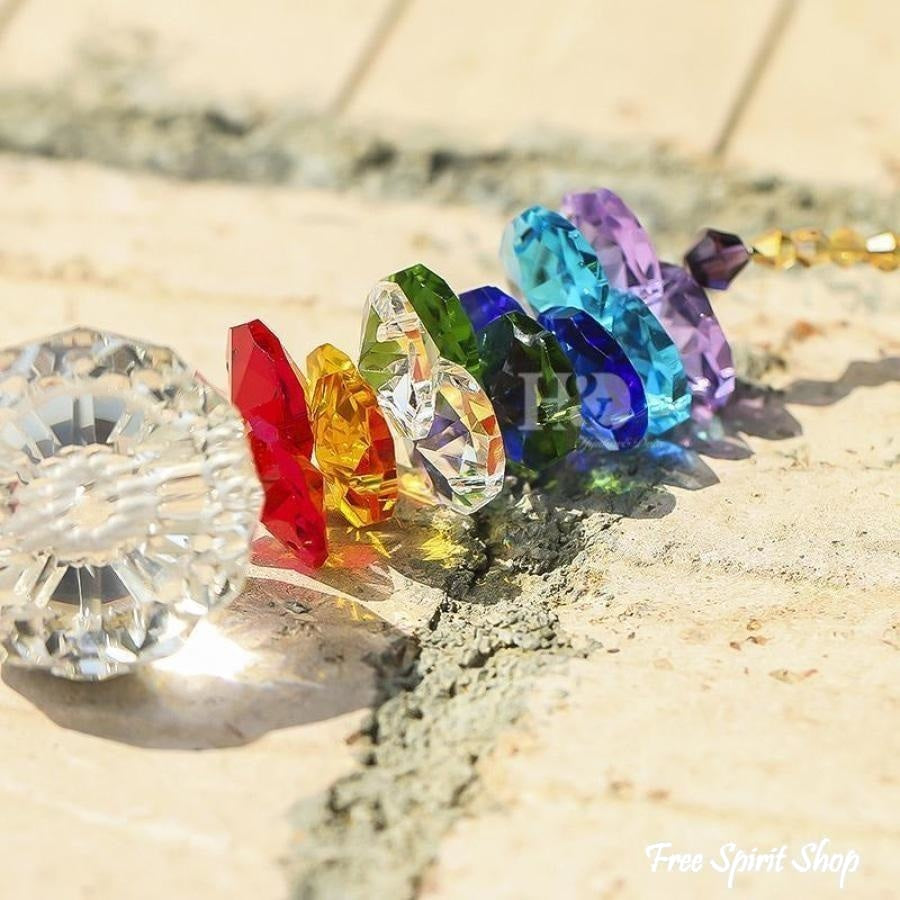 Handmade Rainbow 7 Chakra Crystal Ball Suncatcher - Free Spirit Shop