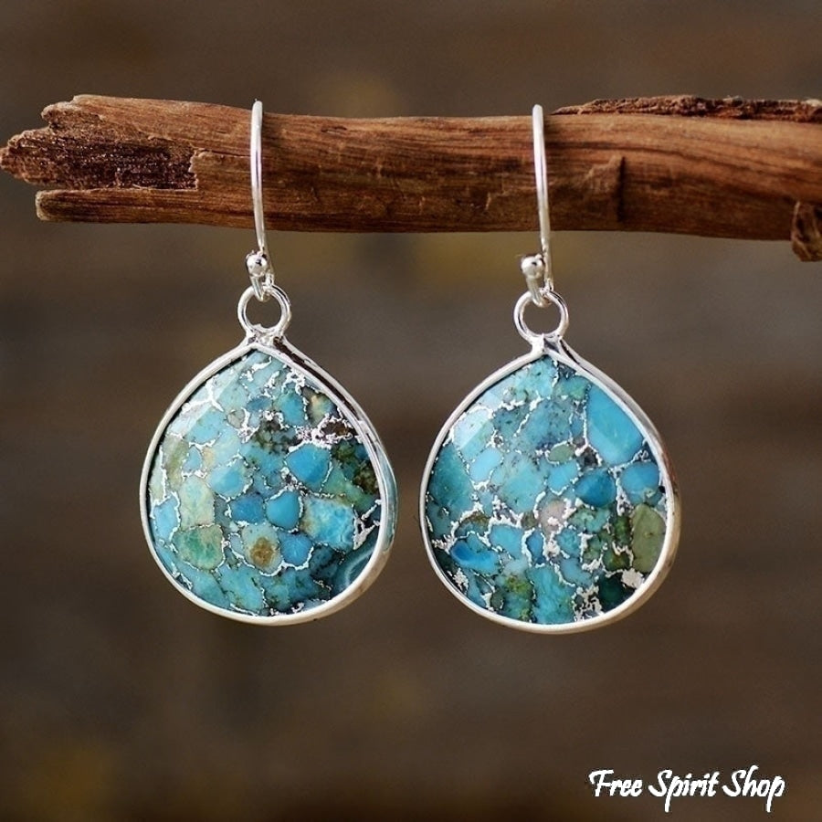 Handmade Turquoise Jasper Earrings - Free Spirit Shop