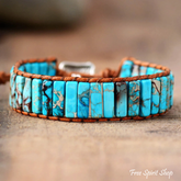 Handmade Turquoise Jasper Stone Tube Bracelet - Free Spirit Shop
