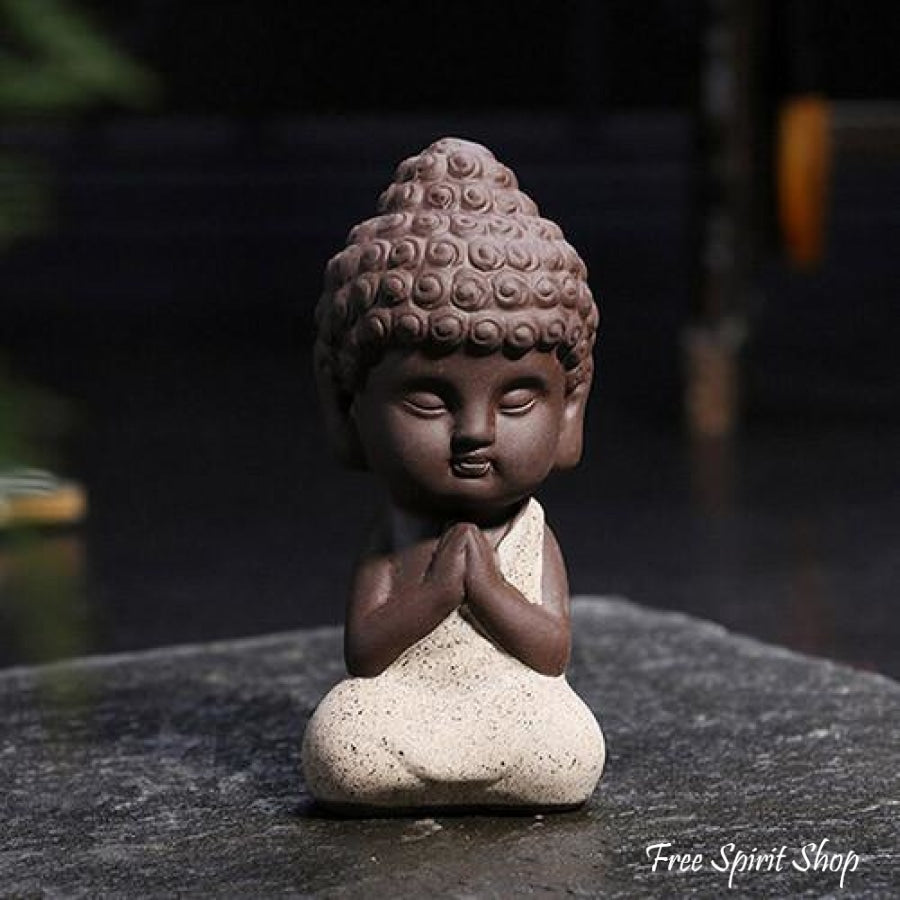 Little Buddha Statue in Ceramic - 4 colours - Free Spirit Shop