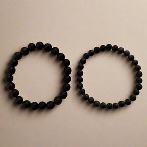 Natural Matte Black Onyx Mala Bead Bracelet