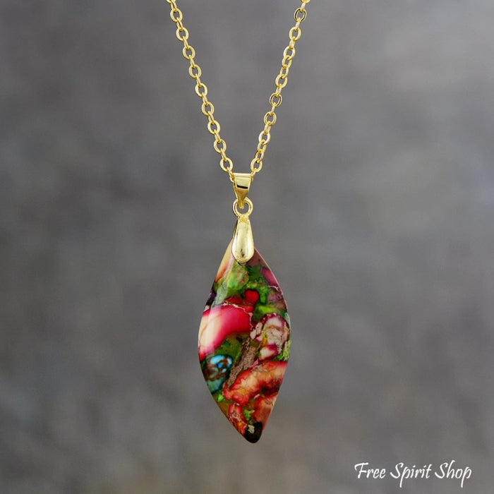 •AEON• pink imperial jasper + silver necklace (18