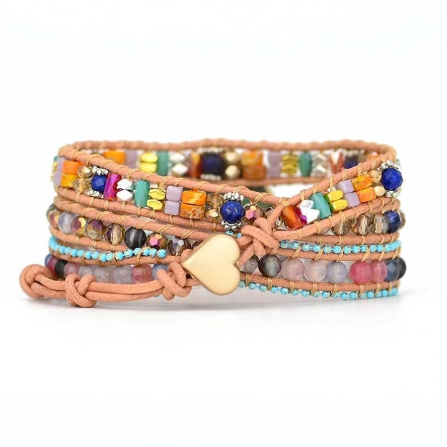 Multi-color Love Beaded Wrap Bracelet - Free Spirit Shop