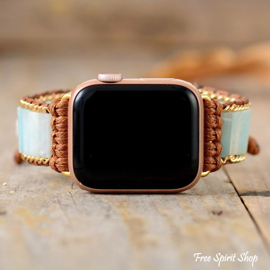 Natural Amazonite Beaded Fitbit Watch Band - Free Spirit Shop