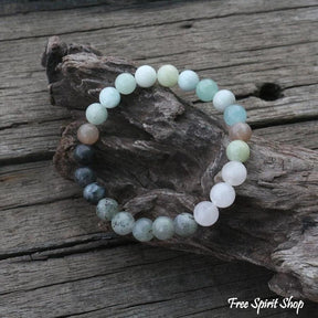 Bracelet labradorite et jade blanc - protection & paix intérieure Bracelet labradorite et jade blanc - protection & paix intérieure
