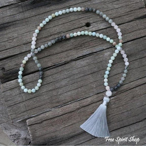 Natural Amazonite Labradorite Aquamarine & Rose Quartz Bead Bracelet / Necklace - Free Spirit Shop