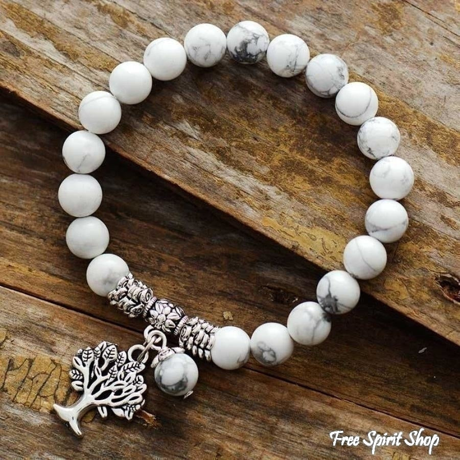 Natural Amazonite Tree Of Life Bead Bracelet - Free Spirit Shop