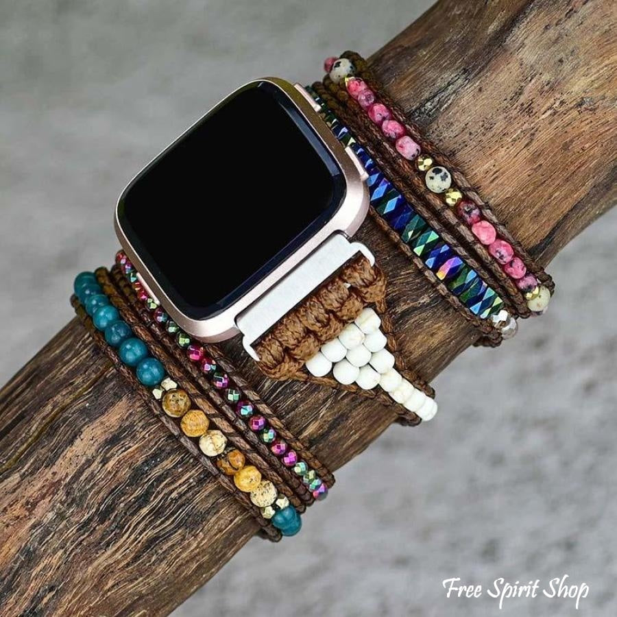 Natural Apatite & Imperial Jasper Fitbit Versa Watch Band - Free Spirit Shop