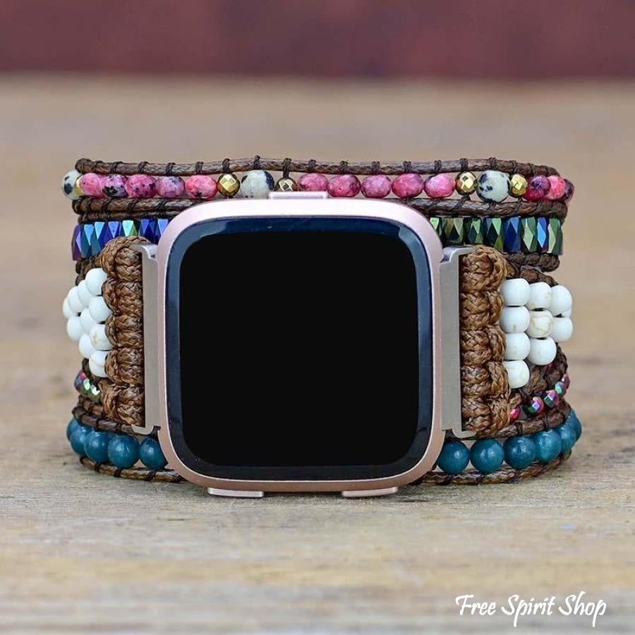 Natural Apatite & Imperial Jasper Fitbit Versa Watch Band - Free Spirit Shop