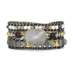 Natural Gray Quartz Wrap Bracelet - Free Spirit Shop