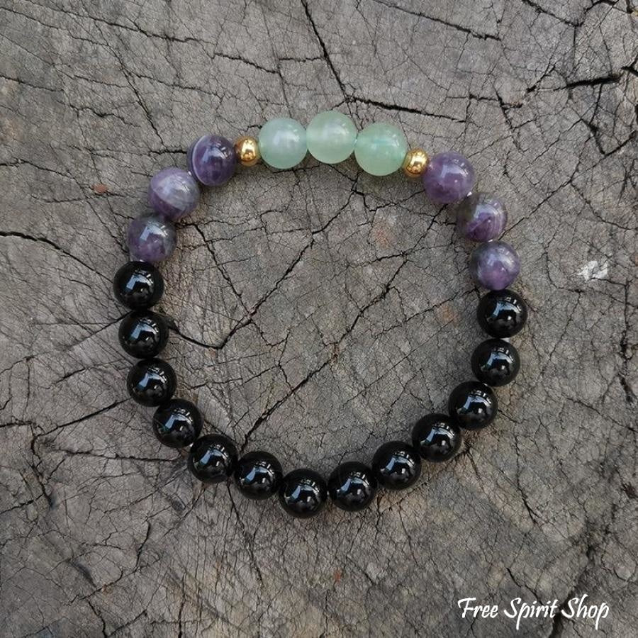 8mm Purple Amethyst And Black Onex Matte Natural Agate Stone Couple Bracelet:  Buy 8mm Purple Amethyst And Black Onex Matte Natural Agate Stone Couple  Bracelet Online in India on Snapdeal