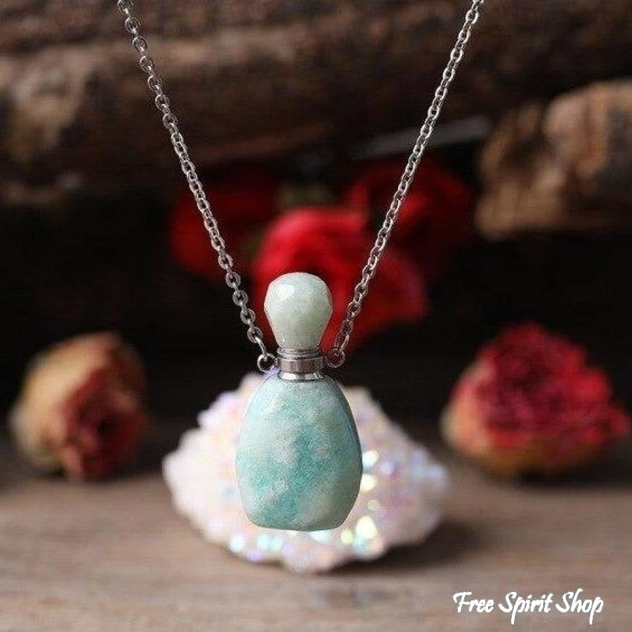 Natural Healing Crystal Perfume Bottle Necklace - Free Spirit Shop