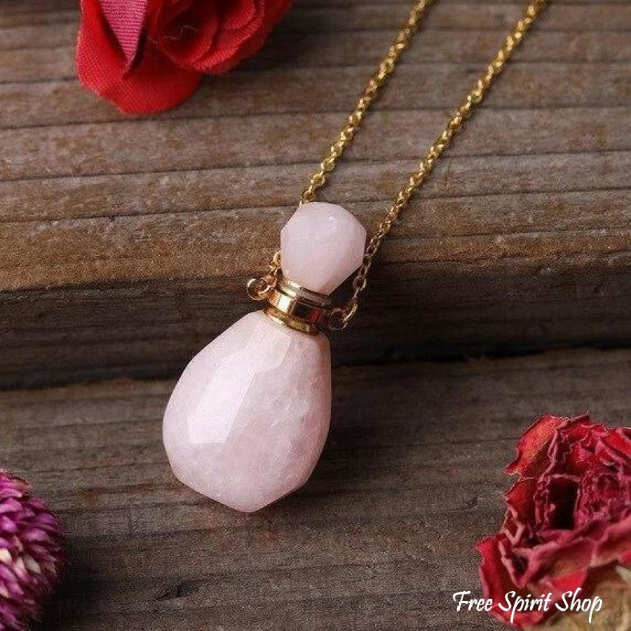 Natural Healing Crystal Perfume Bottle Necklace - Free Spirit Shop