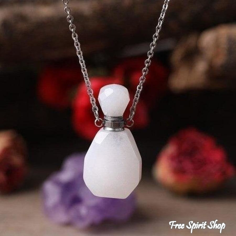 Natural Healing Crystal Perfume Bottle Necklace - Free Spirit Shop