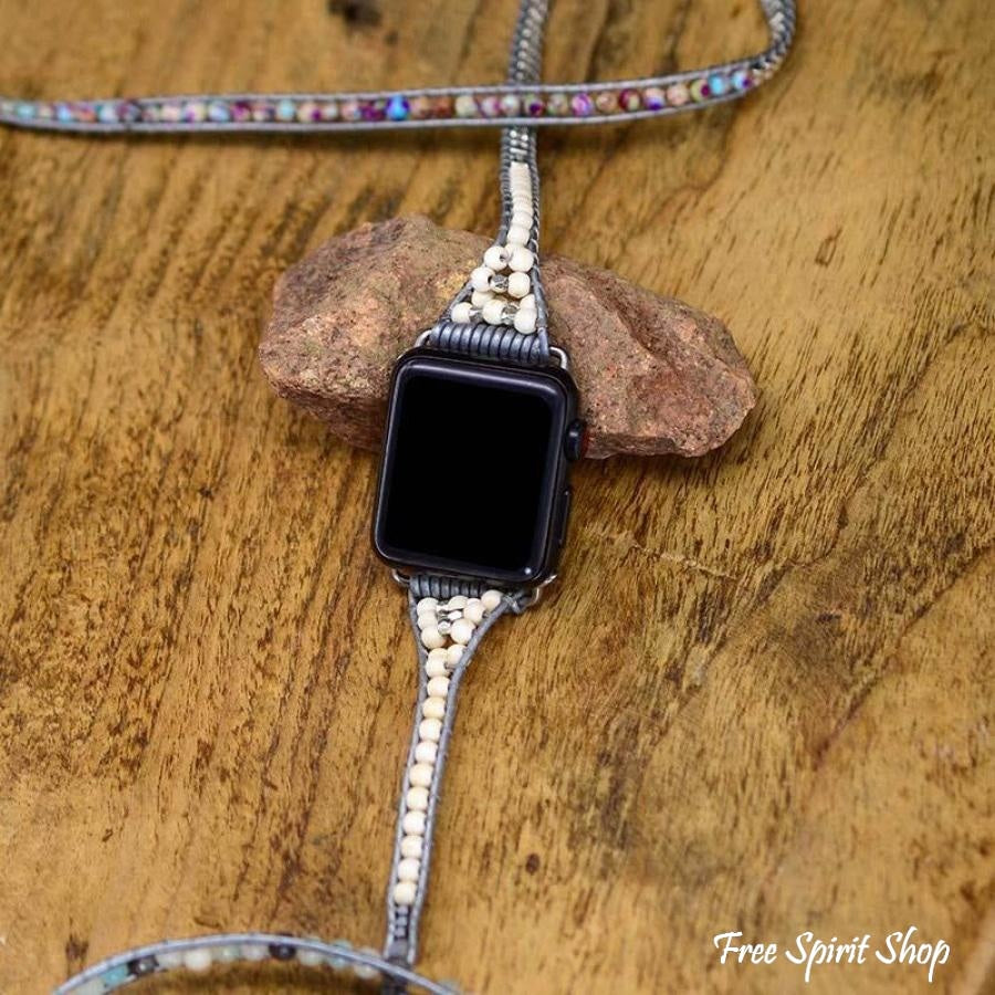 Natural Jasper & Amazonite Apple Watch Band - Free Spirit Shop