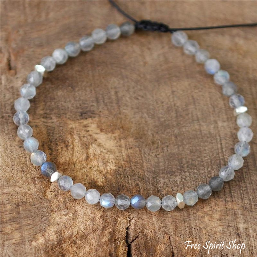 Natural Labradorite Adjustable Bead Bracelet - Free Spirit Shop