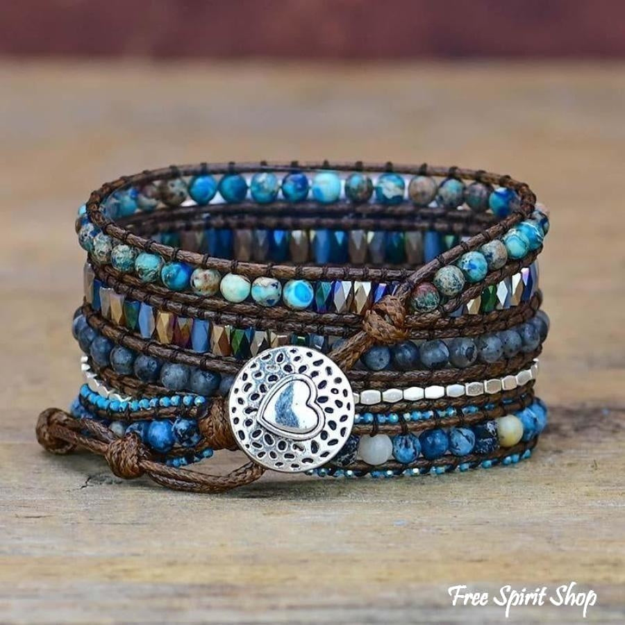 Natural Labradorite & Blue Jasper Apple Watch Band - Free Spirit Shop