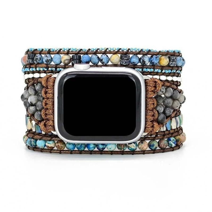 Natural Labradorite & Blue Jasper Apple Watch Band - Free Spirit Shop