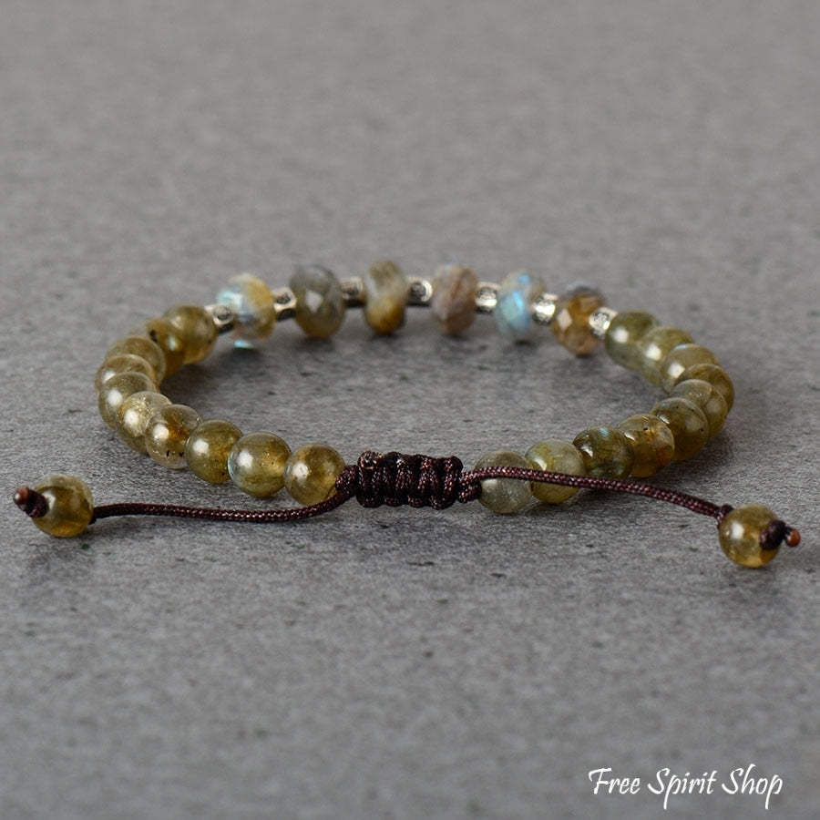 Natural Labradorite & Tibetan Bead Bracelet - Free Spirit Shop