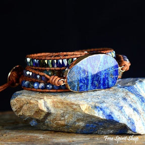 Natural Lapis Lazuli & Sodalite Wrap Bracelet - Free Spirit Shop