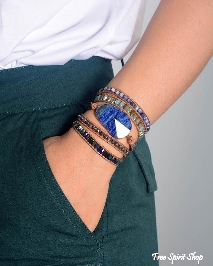 Natural Lapis Lazuli & Sodalite Wrap Bracelet - Free Spirit Shop