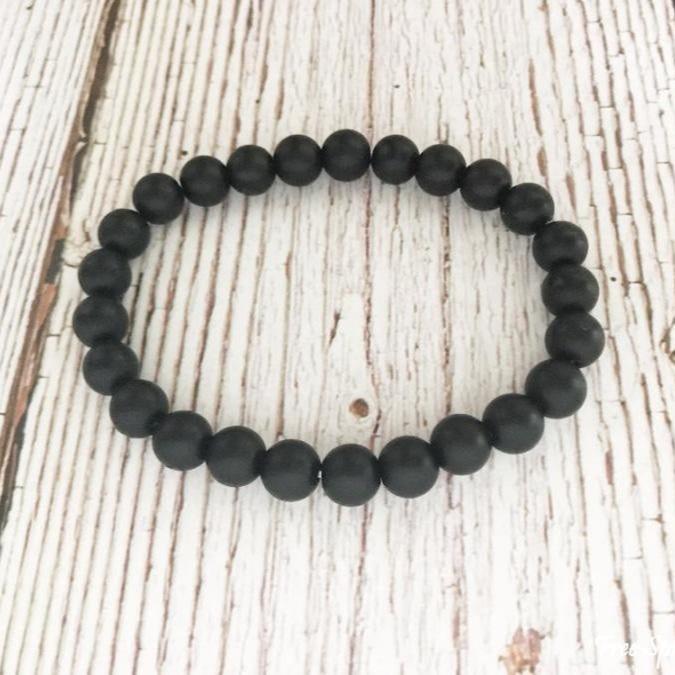 Natural Matte Black Onyx Mala Bead Bracelet - Free Spirit Shop