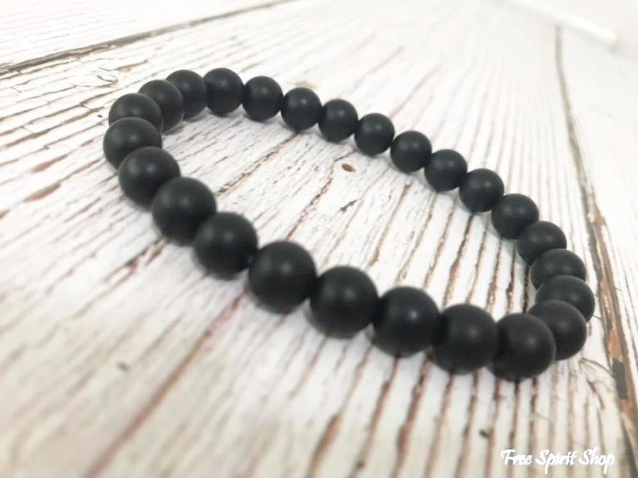 Natural Matte Black Onyx Mala Bead Bracelet - Free Spirit Shop