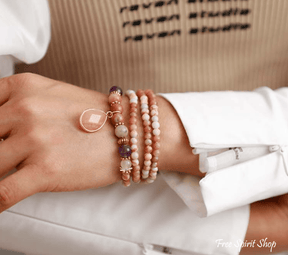 Natural Pink Aventurine & Amethyst Bead Bracelet / Necklace - Free Spirit Shop