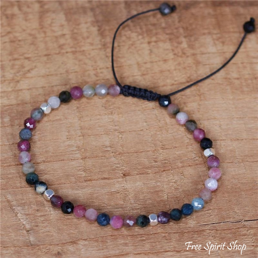 Natural Pink Tourmaline Adjustable Bead Bracelet - Free Spirit Shop