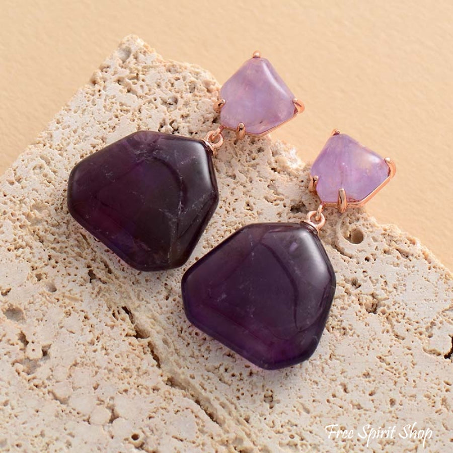 Natural Purple Amethyst Earrings - Free Spirit Shop