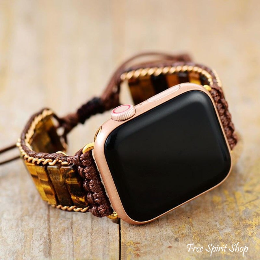 Natural Tiger Eye Apple Watch Band - Free Spirit Shop