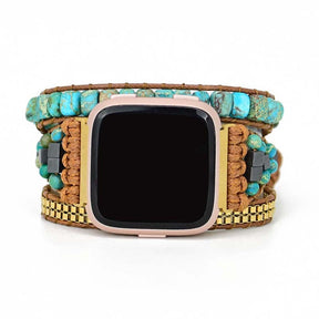 Natural Turquoise Howlite Beaded Fitbit Watch Band - Free Spirit Shop