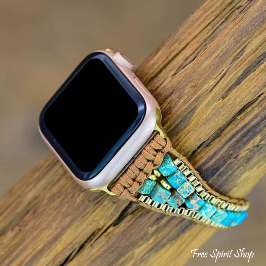 Natural Turquoise Jasper Apple Watch Band - Free Spirit Shop