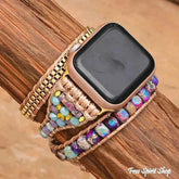 Purple Jasper & Gold Chain Apple Watch Band - Free Spirit Shop