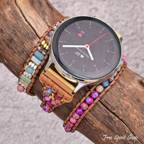 Purple Jasper & Rhodonite Samsung Watch Band - Free Spirit Shop